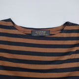 HUG O WaR ボーダー バスクシャツ サイズF 長袖Ｔシャツ カットソー ロンＴ ブラウン ブラック レディース ハグオーワー【中古】6-0522M♪