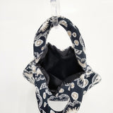 mina perhonen 新品 26SS candy flower uzura bag 定価16500円 aes9395 刺繍 うずらバッグ トートバッグ ネイビー ホワイト レディース ミナペルホネン【中古】6-0416G◎