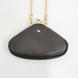 R&D.M.Co- CLASP IN CLASP BAG レザー がま口バッグ 定価58080円 ポシェット ブラック レディース オールドマンズテーラー【中古】6-0421G♪