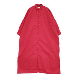 quitan 未使用品 ロングシャツ 557-2250002 サイドスリット ドルマンスリーブ ワンピース 長袖シャツ レッド レディース キタン【中古】6-0428M♪