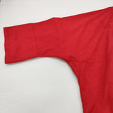 quitan 未使用品 ロングシャツ 557-2250002 サイドスリット ドルマンスリーブ ワンピース 長袖シャツ レッド レディース キタン【中古】6-0428M♪