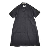 MHL. FADED LINEN COTTON PLAINWEAVE サイズ2 定価38940円 開襟シャツドレス ワンピース 25SS ブラック レディース エムエイチエル【中古】6-0428S♪