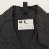 MHL. FADED LINEN COTTON PLAINWEAVE サイズ2 定価38940円 開襟シャツドレス ワンピース 25SS ブラック レディース エムエイチエル【中古】6-0428S♪