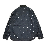 MARGARET HOWELL SHEER COTTON POPLIN サイズ1 定価37400円 578-5153004 ドット 長袖シャツ 25SS Dネイビー レディース マーガレットハウエル【中古】6-0428M♪