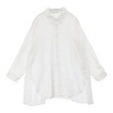 larmoire de luxe 定価12100円 プリーツ ブラウス シャツ ホワイト レディース ラーモワールドゥリュクス【中古】6-0719M∞