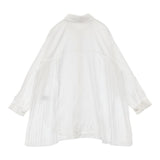 larmoire de luxe 定価12100円 プリーツ ブラウス シャツ ホワイト レディース ラーモワールドゥリュクス【中古】6-0719M∞