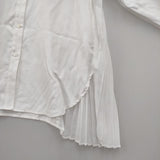 larmoire de luxe 定価12100円 プリーツ ブラウス シャツ ホワイト レディース ラーモワールドゥリュクス【中古】6-0719M∞