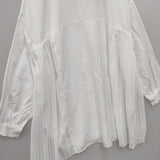 larmoire de luxe 定価12100円 プリーツ ブラウス シャツ ホワイト レディース ラーモワールドゥリュクス【中古】6-0719M∞