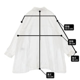 larmoire de luxe 定価12100円 プリーツ ブラウス シャツ ホワイト レディース ラーモワールドゥリュクス【中古】6-0719M∞