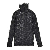 Spick and Span シュリンクレースハイネックプルオーバー 定価9350円 カットソー 25SS ブラック レディース スピックアンドスパン【中古】6-0428M♪