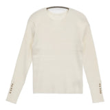 NOBLE ボタンディテールタイトリブニット 定価15400円 セーター ニット 25SS ホワイト レディース ノーブル【中古】6-0428M♪