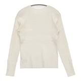 NOBLE ボタンディテールタイトリブニット 定価15400円 セーター ニット 25SS ホワイト レディース ノーブル【中古】6-0428M♪