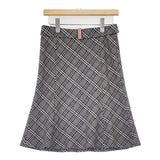 BURBERRY BLUE LABEL ベルト付き チェック ウール スカート グレー レディース バーバリーブルーレーベル【中古】6-1003T∞