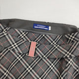 BURBERRY BLUE LABEL ベルト付き チェック ウール スカート グレー レディース バーバリーブルーレーベル【中古】6-1003T∞