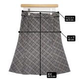 BURBERRY BLUE LABEL ベルト付き チェック ウール スカート グレー レディース バーバリーブルーレーベル【中古】6-1003T∞