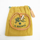 IL BISONTE レザー アクセサリー ネックレス オレンジ ゴールド レディース イルビゾンテ【中古】6-0615G◎