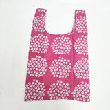 marimekko puketti エコバッグ 花柄 トートバッグ ピンク ホワイト レディース マリメッコ【中古】6-0809G∞