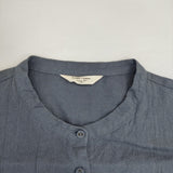 SM2 Samansa Mos2 SM2 タックワンピース 定価10890円 リネン バンドカラーシャツワンピース サイズM ワンピース 25AW ブルーグレー レディース サマンサモスモス【中古】6-0609M△