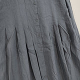 SM2 Samansa Mos2 SM2 タックワンピース 定価10890円 リネン バンドカラーシャツワンピース サイズM ワンピース 25AW ブルーグレー レディース サマンサモスモス【中古】6-0609M△