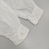 ARTS&SCIENCE 051-L694-080 コットン ギャザースリーブ プルオーバーシャツ サイズ1 ブラウス シャツ ホワイト レディース アーツ&サイエンス【中古】6-0511M△