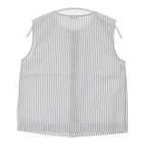 ARTS&SCIENCE コットン ストライプ サイズ1 071-L659-018 ノースリーブ ブラウス シャツ ホワイト ブルー レディース アーツ&サイエンス【中古】6-0522S♪