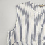 ARTS&SCIENCE コットン ストライプ サイズ1 071-L659-018 ノースリーブ ブラウス シャツ ホワイト ブルー レディース アーツ&サイエンス【中古】6-0522S♪