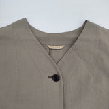 ARTS&SCIENCE 071-L180-040 コットン ワンピースコート サイズ1 ノーカラー 日本製 コート カーキ レディース アーツ&サイエンス【中古】6-0609M△
