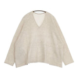 babaghuri コットンリネンパイルVネックプルオーバー 定価41800円 J0551UB121 日本製 カットソー 25SS アイボリー レディース ババグーリ【中古】6-0617M∞