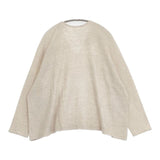 babaghuri コットンリネンパイルVネックプルオーバー 定価41800円 J0551UB121 日本製 カットソー 25SS アイボリー レディース ババグーリ【中古】6-0617M∞