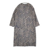 mina perhonen kaiku カイク ヘリンボーン 柄 ノーカラーコート 定価132000円 サイズ36 ブルー グレー レディース ミナペルホネン【中古】6-0505T♪