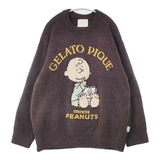 GELATO PIQUE HOMME/PEANUTS ジャガードプルオーバー ルームウェア セーター ニット ブラウン メンズ ジェラートピケ オム/ピーナッツ【中古】6-1003M∞