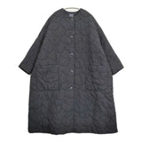mina perhonen wind wave aca6792 サイズ38 定価132000円 コットンウール ノーカラー コート 24AW ブラック レディース ミナペルホネン【中古】6-0825T♪