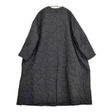 mina perhonen wind wave aca6792 サイズ38 定価132000円 コットンウール ノーカラー コート 24AW ブラック レディース ミナペルホネン【中古】6-0825T♪
