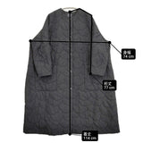 mina perhonen wind wave aca6792 サイズ38 定価132000円 コットンウール ノーカラー コート 24AW ブラック レディース ミナペルホネン【中古】6-0825T♪