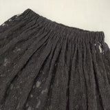 tricot COMME des GARCONS チュール レース 花柄刺繍 ティアード ギャザー ロングスカート AD1997 ブラック レディース トリココムデギャルソン【中古】6-0525G△