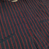 Conges payes ストライプ ワイド ブラウス シャツ ネイビー レッド レディース コンジェ ペイエ【中古】6-0902M∞