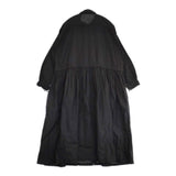 nest Robe 01231-1293 UpcycleLino レース襟付きワンピース コットンリネン シャツワンピース サイズF ワンピース ブラック レディース ネストローブ【中古】6-0525M△