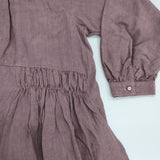 nest Robe 01203-1067 ファナージュ切替ギャザーワンピース リネン 日本製 サイズF ワンピース パープル レディース ネストローブ【中古】6-0609M△
