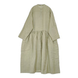 nest Robe 01221-1180 リネン近江晒 前開きシャツワンピース 日本製 サイズF ワンピース ライトグリーン レディース ネストローブ【中古】6-0609M△