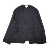 Morris&Sons リネン 羽織 サイズ0 ノーカラージャケット ブラック レディース モリスアンドサンズ【中古】6-0511M△