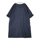 根々 デニム 刺繍 群言堂 石見銀山 29530203 ドルマンスリーブドレス ワンピース ネイビー レディース 根々【中古】6-0526S♪