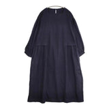 根々 タック 群言堂 石見銀山 21132302 コットン ワンピース ネイビー 濃紺 レディース 根々【中古】6-1003M∞