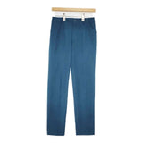 B three サイズ32 センタータック ストレート パンツ ブルーグリーン レディース ビースリー【中古】6-0902G∞