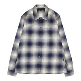 agnes b. オンブレチェック コットン 長袖シャツ グレー ホワイト レディース アニエスベー【中古】6-0902M∞