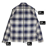 agnes b. オンブレチェック コットン 長袖シャツ グレー ホワイト レディース アニエスベー【中古】6-0902M∞