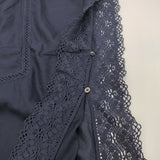 23区 レースポンチョブラウス コットン サイズ44 CBLWWNM0551 ブラウス シャツ ネイビー レディース ニジュウサンク【中古】6-0525S◎