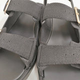 STEPPI ステッピ 【洗える】バックルベルト サンダル 定価11990円 オンワード サイズ24.5cm サンダル ブラック レディース【中古】6-0416S◎