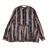 45R/45rpm インドカディのサポナリアフラワープリントブラウス 定価67100円 シャツ 24AW ネイビー ベージュ レディース フォーティーファイブアールピーエム【中古】6-0428M♪