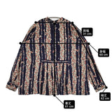 45R/45rpm インドカディのサポナリアフラワープリントブラウス 定価67100円 シャツ 24AW ネイビー ベージュ レディース フォーティーファイブアールピーエム【中古】6-0428M♪