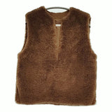 MACPHEE リサイクルボア Vネックベスト サイズ36 定価26400円 プルオーバー ベスト 24AW キャメル ブラウン レディース マカフィー【中古】6-0922T♪